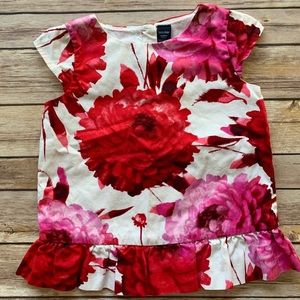 Baby Gap “Love Top” red floral print